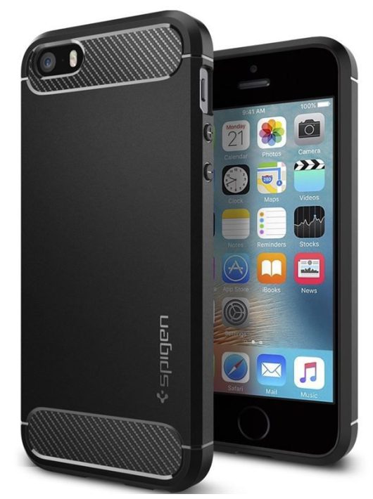 Spigen Rugged Armor, black - iPhone SE 2016/5s/5