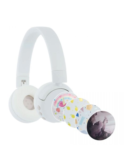 BuddyPhones POP Fun Bluetooth Headset for Kids White Popfun