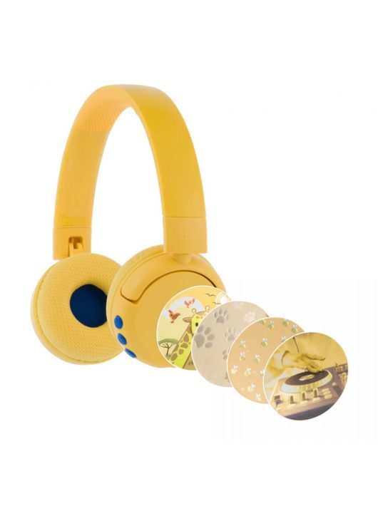 BuddyPhones POP Fun Bluetooth Headset for Kids Yellow PopFun