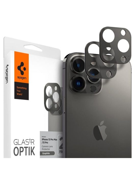 Spigen tR Optik 2 Pack, graphite - iPhone 13 Pro/13 Pro Max