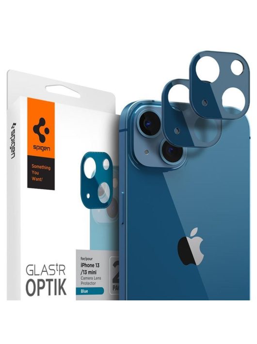 Spigen tR Optik 2 Pack, blue - iPhone 13/13 mini