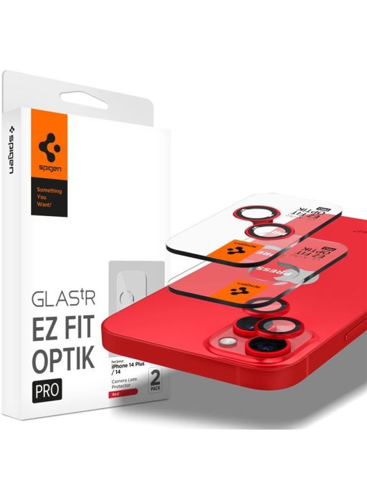 Spigen Glass EZ Fit Optik Pro 2 Pack, red - iPhone 14/iPhone 14 Plus