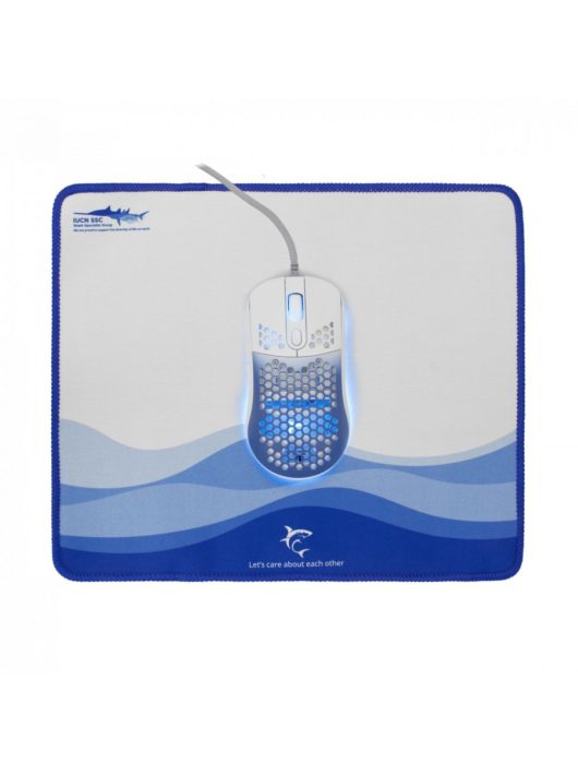 White Shark GMP-2201 Megalodon Gaming mouse + egérpad Set Blue/White