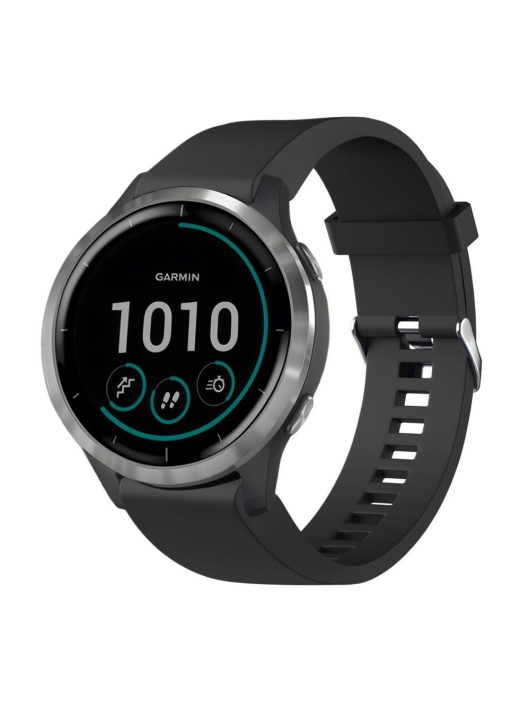 FIXED Szilikon szíj Garmin QuickFit okosórához 20mm, fekete