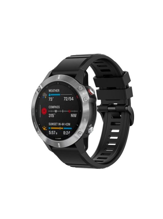 FIXED Szilikon szíj Garmin QuickFit okosórához 22mm, fekete