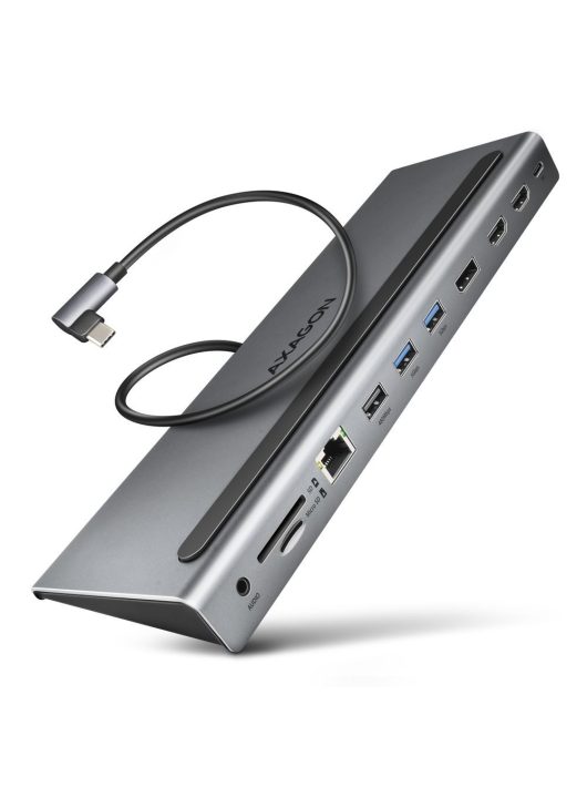 AXAGON HMC-4KX3 USB-C 5Gbps Triple 4K Display 11in1 Hub Silver