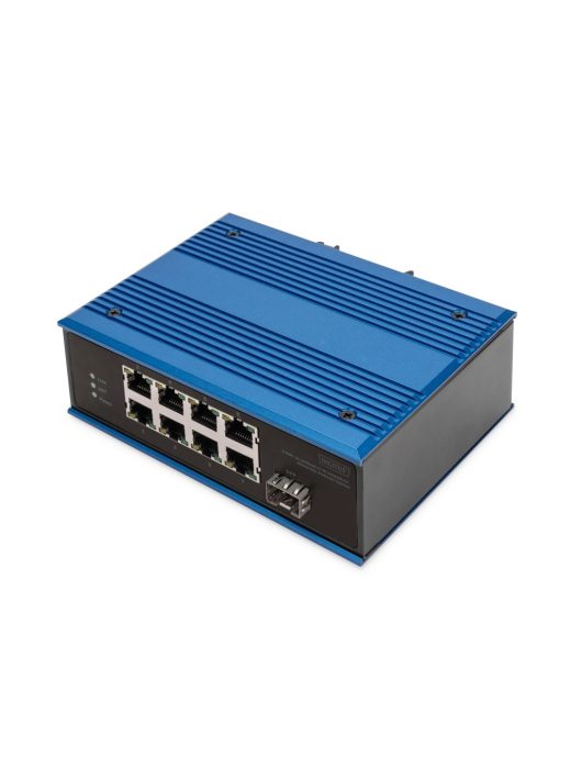 Digitus DN-651132 8-Port 10/100Base-TX to 100Base-FX Industrial Ethernet Switch Blue