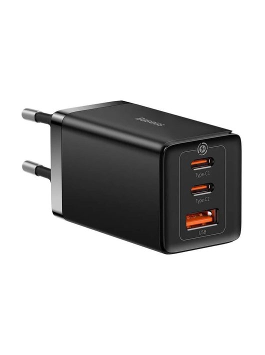 Baseus GaN5 Pro 2xUSB-C + USB-A hálózati töltő 65W Black