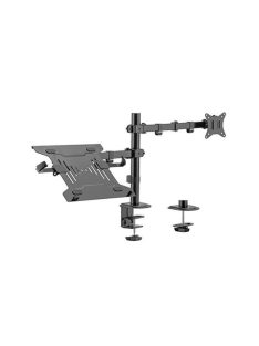   Gembird MA-DA-03 Adjustable Desk Mount With Monitor Arm And Notebook Tray Black