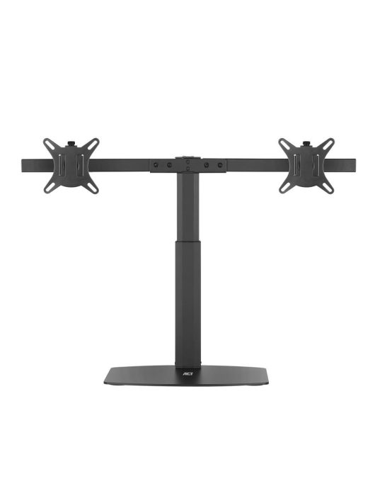 ACT AC8332 Free Standing Gas Spring Dual Monitor Arm Office Crossbar 10"-27" Black