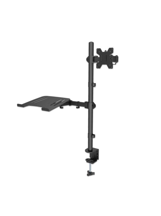 Manhattan Desktop Combo Mount with Monitor Arm and Laptop Stand 13"-32" Black