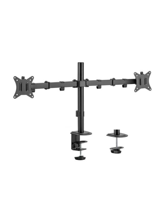 EQuip 17"-32" Articulating Dual Monitor Desk Mount Bracket Black