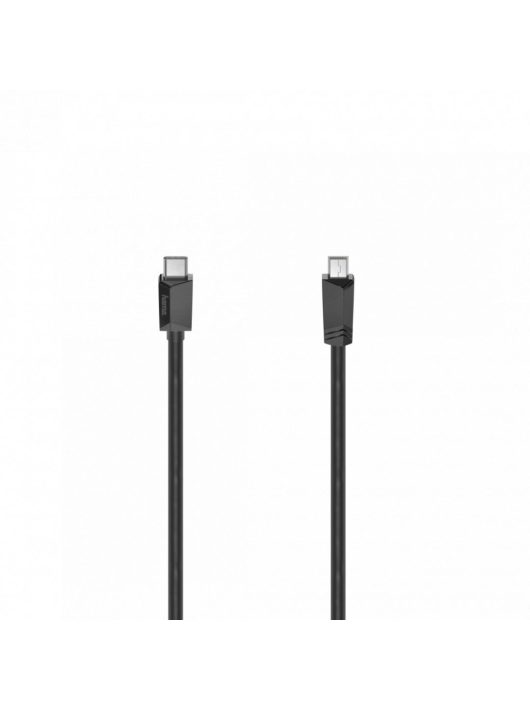 Hama FIC USB Type-C/Mini USB töltő és adatkábel 0,75m Black