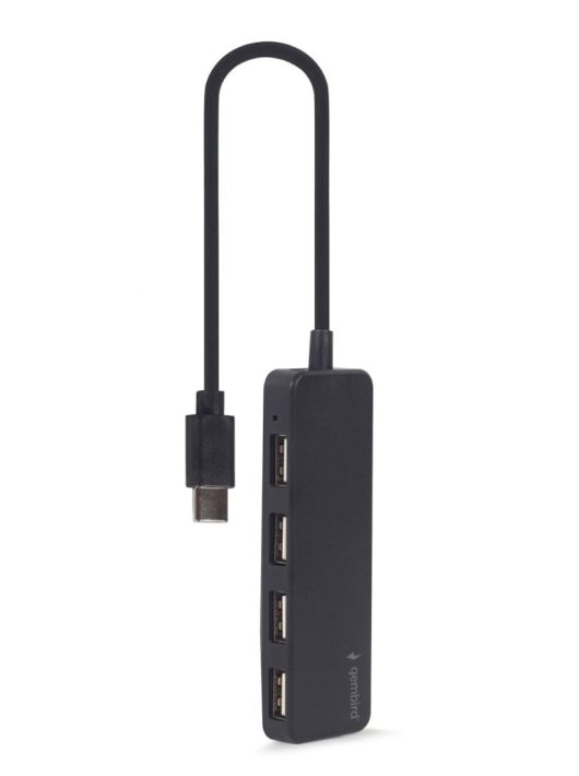 Gembird 4-portos USB2.0 Type-C HUB Black