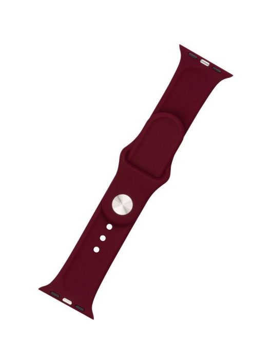 FIXED Silicone Strap Set for Apple Watch 42/44/45/49mm, burgundy Piros, Okosóra kiegészítő