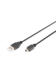 Digitus USB 2.0 connection cable type  A-mini B 3m Black