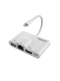   Promate  MediaSync-LT 4-in-1 Multimedia Hub with Lightning Connector White