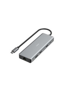   Hama FIC USB 3.1 TYPE-C,9IN1 DOKK. ADAPTER(4xUSB3.1, 2xHDMI, LAN, USB-C, PD) Grey