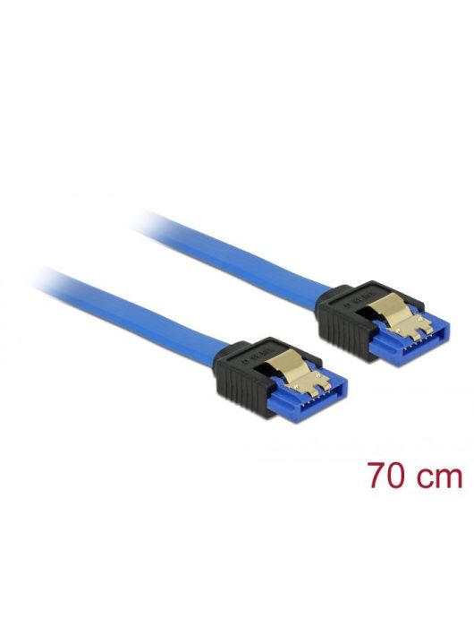 DeLock Cable SATA 6 Gb/s receptacle straight -SATA receptacle straight 0,7m Blue