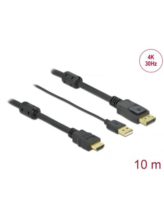 DeLock HDMI to DisplayPort cable 4K 30 Hz 10m Black 