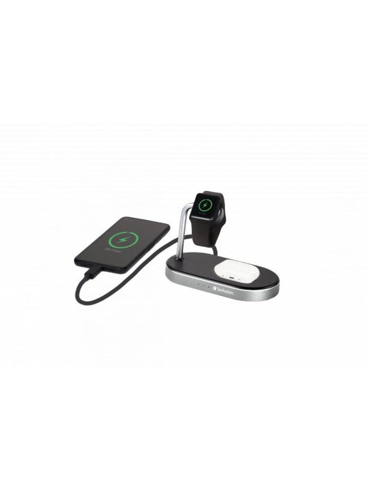 Verbatim 3-in-1 Charging Stand Wired and Wireless Charging for your Apple watch and iPhone