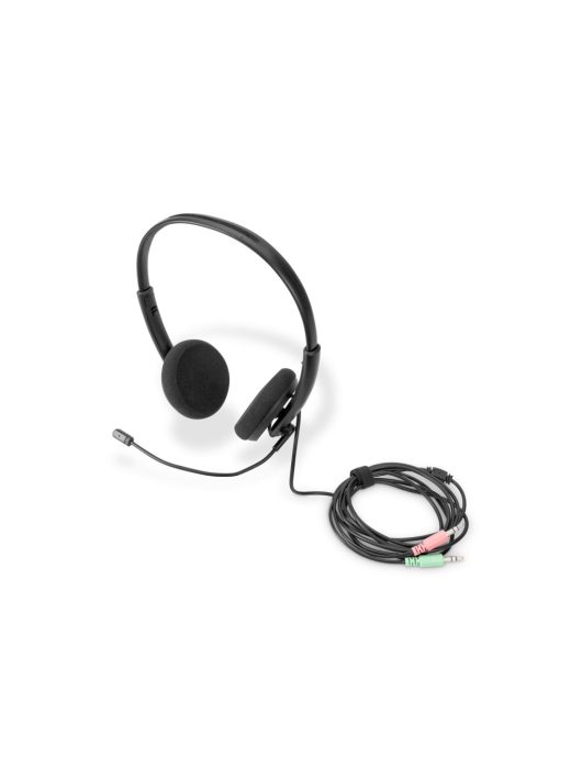 Digitus On Ear Office Headset with Noise Reduction 2x3.5 mm Stereo Black