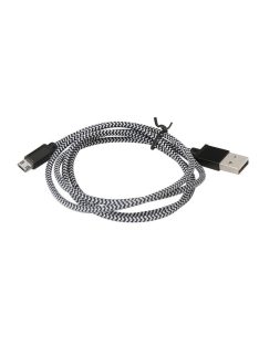 Platinet micro USB to USB fabric braided cable 1m Black