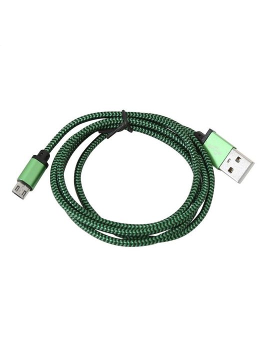 Platinet  micro USB to USB fabric braided cable 1m Green