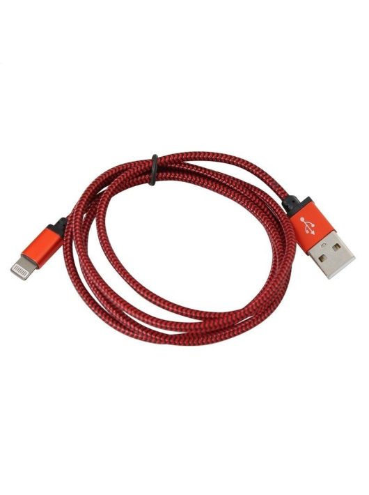 Platinet USB lightning fabric braided cable 1m Red