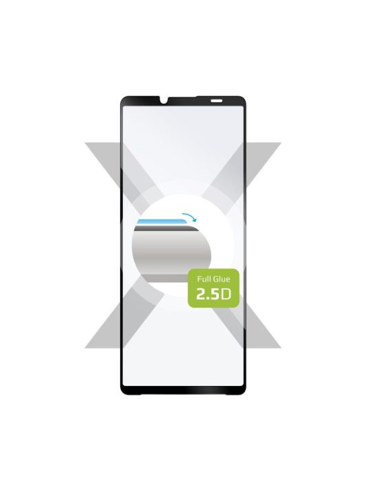FIXED teljes kijelzőt fedő 2,5D edzett üvegfólia Sony Xperia 10 V, fekete