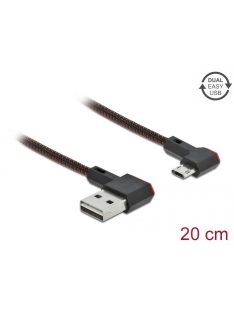   DeLock EASY-USB 2.0 Cable Type-A male to EASY-USB Type Micro-B male angled left / right 0,2m Black