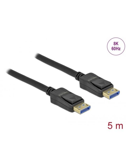 DeLock DisplayPort cable 8K 60 Hz 40 Gbps 5m Black