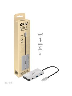   Club3D USB Gen2 Type-C PD Charging Hub to 2x Type-C 10G ports and 2x USB Type-A 10G ports