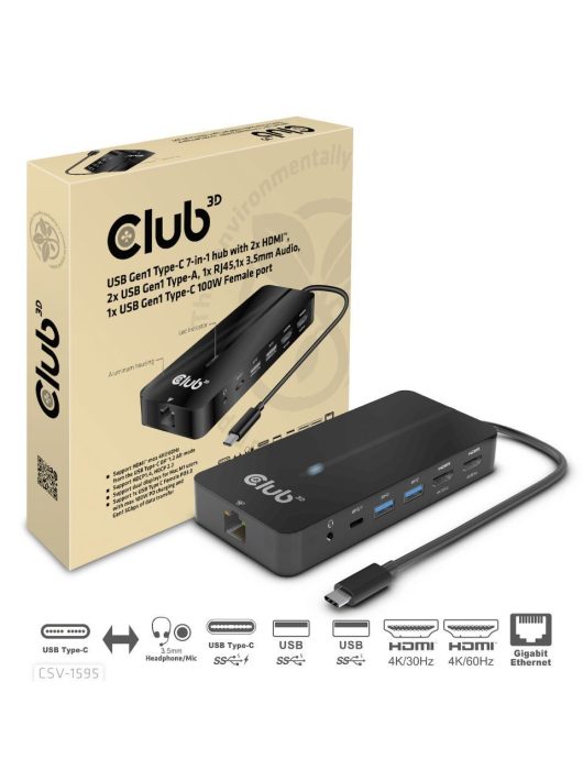 Club3D USB Gen1 Type-C 7-in-1 hub