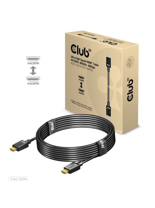 Club3D Ultra High Speed HDMI cable 4m Black