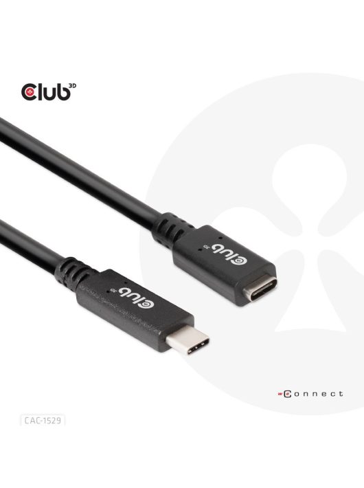 Club3D USB Gen1 Type-C Extension cable 2m Black 