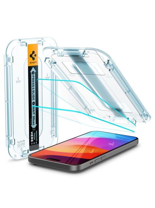 Spigen iPhone 15 Plus Screen Protector EZ FIT GLAS.tR Transparency (2 Pack) 