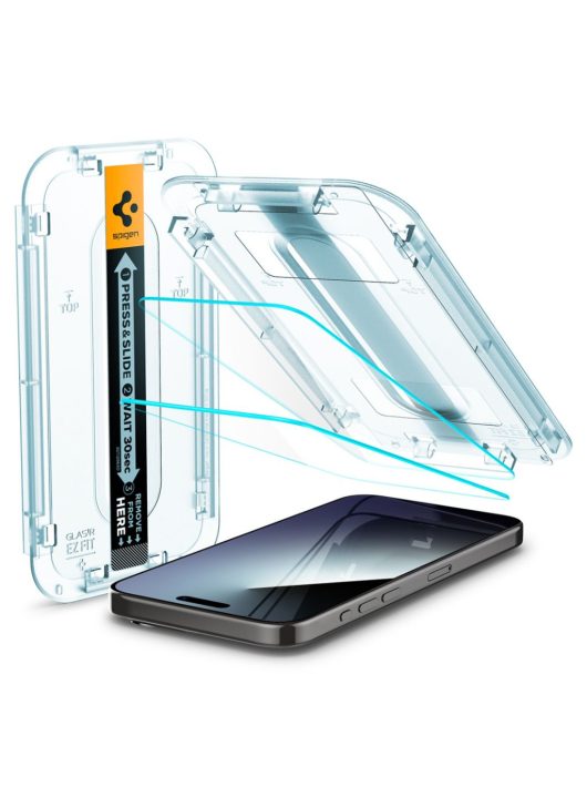 Spigen iPhone 15 Pro Max Screen Protector EZ FIT GLAS.tR Transparency (2 db)