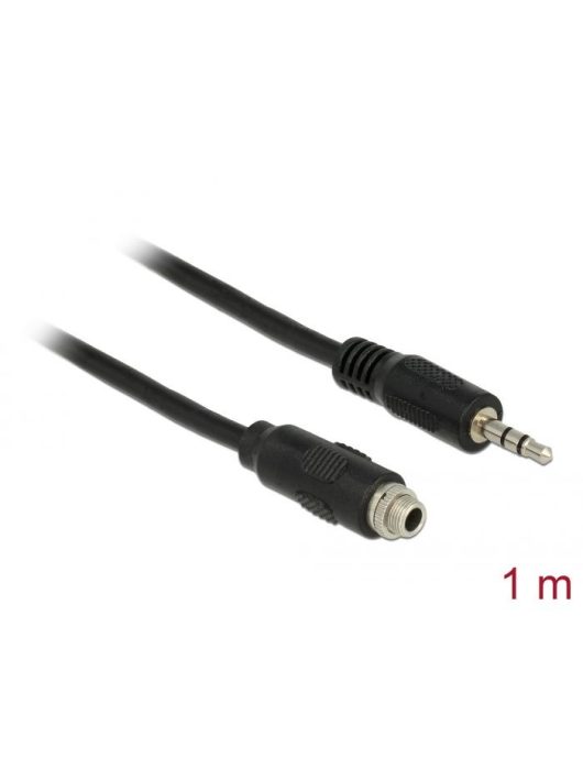 DeLock Cable Stereo Jack 3.5 mm female panel-mount > Stereo Jack 3.5 mm male 1m Black