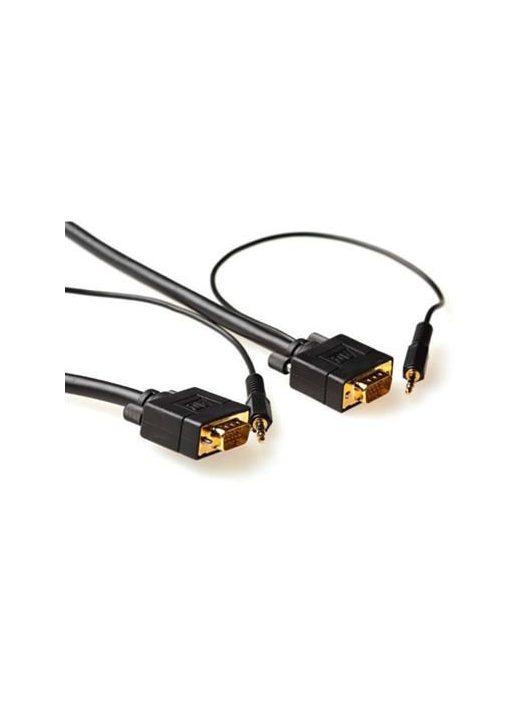 ACT High Performance VGA + Audio connection cable male-male 2m Black