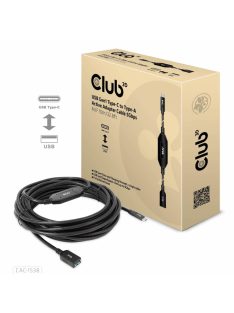   Club3D USB Gen1 Type-C to Type-A Active Adapter Cable 5Gbps M/F Cable 10m Black