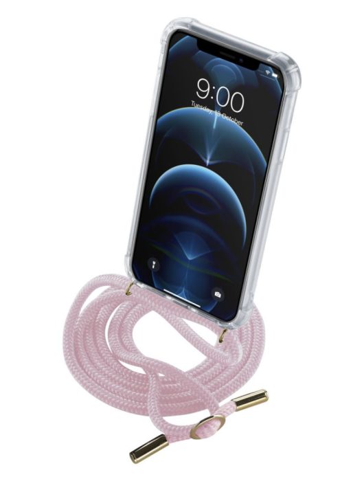 Cellularline Transparent back cover Neck-Case with pink drawstring for Apple iPhone 12 PRO MAX