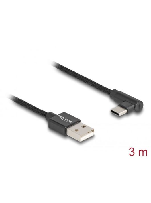 DeLock USB 2.0 Type-A male to USB Type-C cable 3m Black 