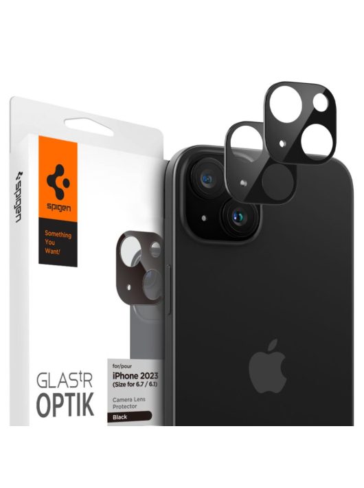 Spigen  iPhone 15/15 Plus/14/14 Plus Glass tR Optik Black (2 Pack)