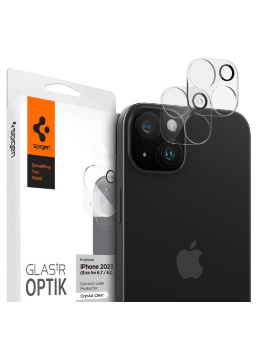 Spigen iPhone 15/15 Plus/14/14 Plus Glass tR Optik Crystal Clear (2 Pack)