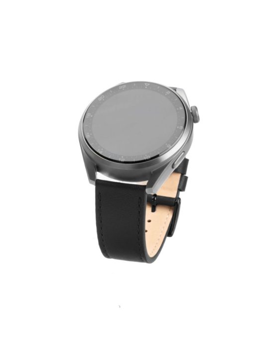 FIXED Leather Strap for Smartwatch 22mm wide, black