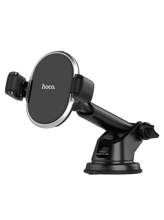 Hoco S12 Rich Power Car Holder with Wireless Charger Black 