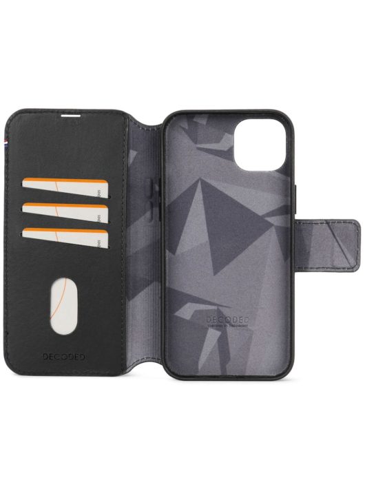 Decoded iPhone 15 Plus Case Leather Detachable Wallet Black