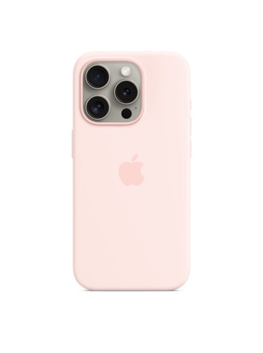 Apple iPhone 15 Pro Silicone Case with MagSafe Light Pink