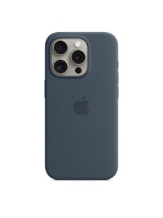 Apple iPhone 15 Pro Silicone Case with MagSafe Storm Blue